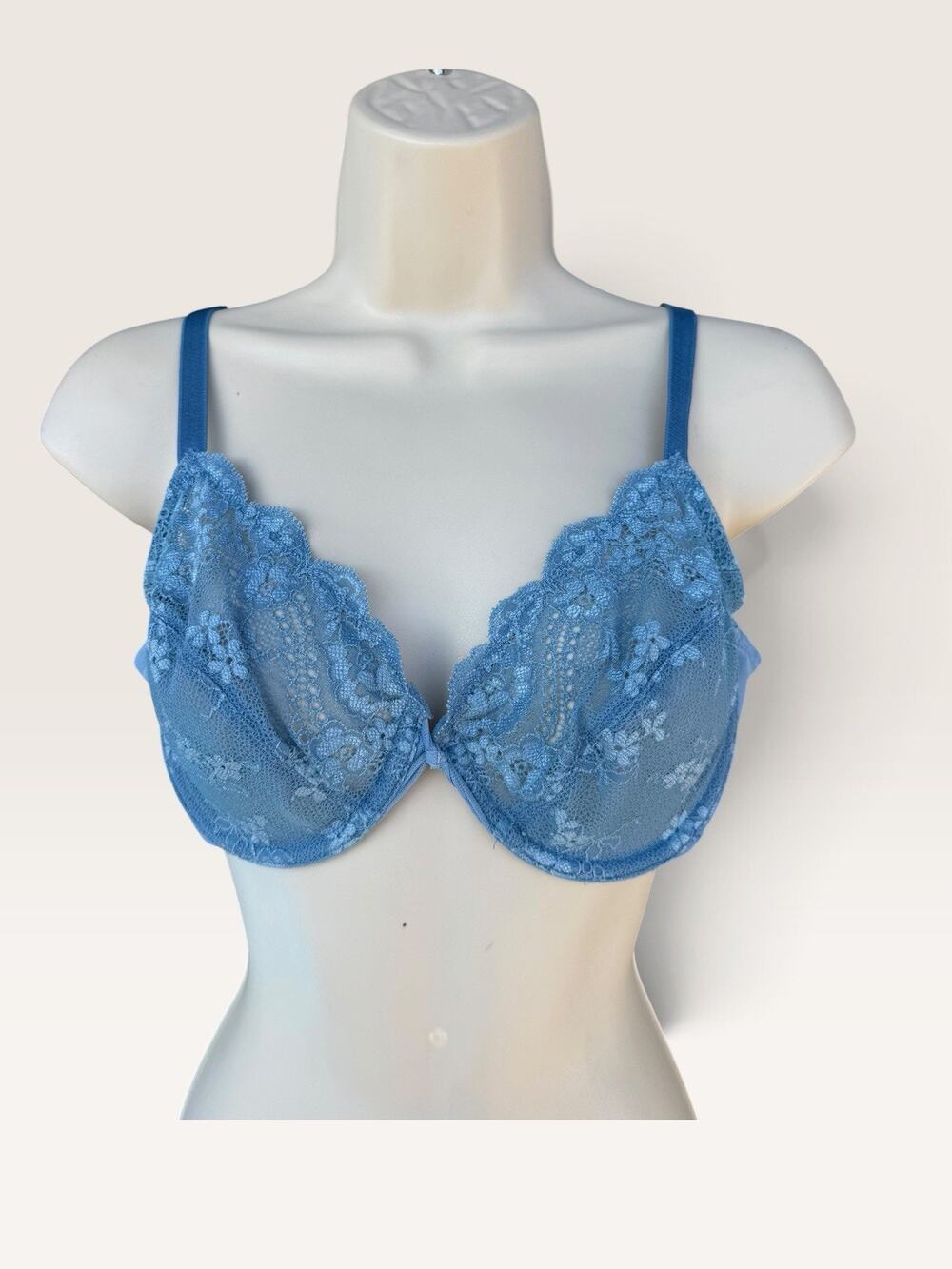 Wacoal 851124 Sheet Lace Full Coverage Underwire Bra In Vivid Blue Sz 36C